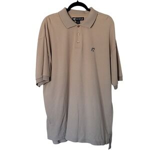 Big Dogs Polo Shirt Mens 2X Tan Ombre Textured Cotton Blend Short Sleeve Logo